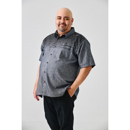 Short Sleeve Men's Denim-Empitex Tops In Black
